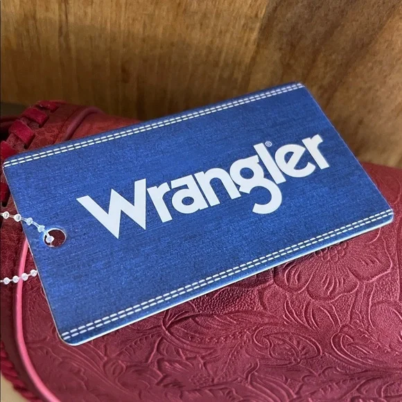 Wrangler | Red Rose Tooled Bag w/ Crossbody and Fringe Accents - Picture 2 of 12